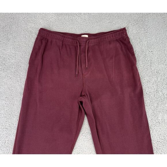 VTG J Crew Sweatpants Joggers Men Large Oarsmen Burgundy Fleece Activewear - Picture 2 of 12